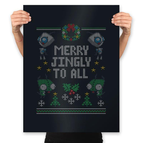Merry Jingly - Ugly Holiday - Prints Posters RIPT Apparel 18x24 / Black