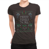Merry Jingly - Ugly Holiday - Womens Premium T-Shirts RIPT Apparel Small / Dark Chocolate