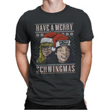 Merry Schwingmas - Ugly Holiday - Mens Premium T-Shirts RIPT Apparel Small / Heavy Metal