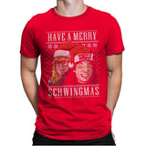 Merry Schwingmas - Ugly Holiday - Mens Premium T-Shirts RIPT Apparel Small / Red