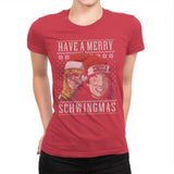 Merry Schwingmas - Ugly Holiday - Womens Premium T-Shirts RIPT Apparel Small / Red