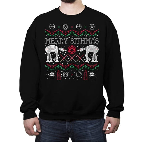 Merry Sithmas - Crew Neck Sweatshirt Crew Neck Sweatshirt RIPT Apparel Small / Black