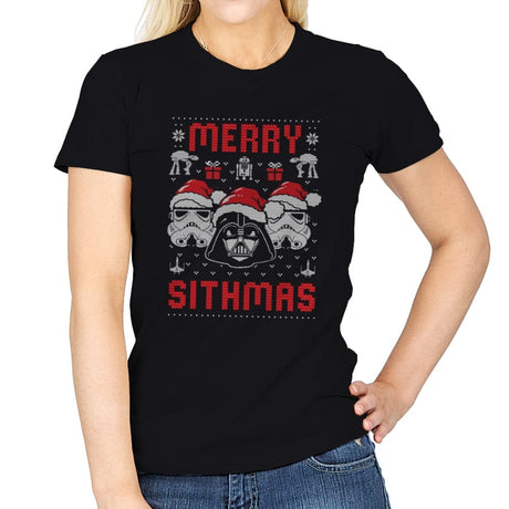 Merry Sithmas - Womens T-Shirts RIPT Apparel Small / Black