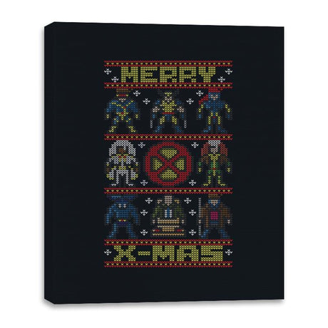 Merry X-Mas - Canvas Wraps Canvas Wraps RIPT Apparel 16x20 / Black
