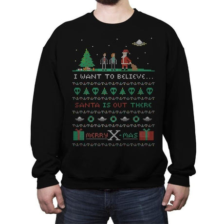 Merry X-Mas - Ugly Holiday - Crew Neck Sweatshirt Crew Neck Sweatshirt Gooten 5x-large / Black