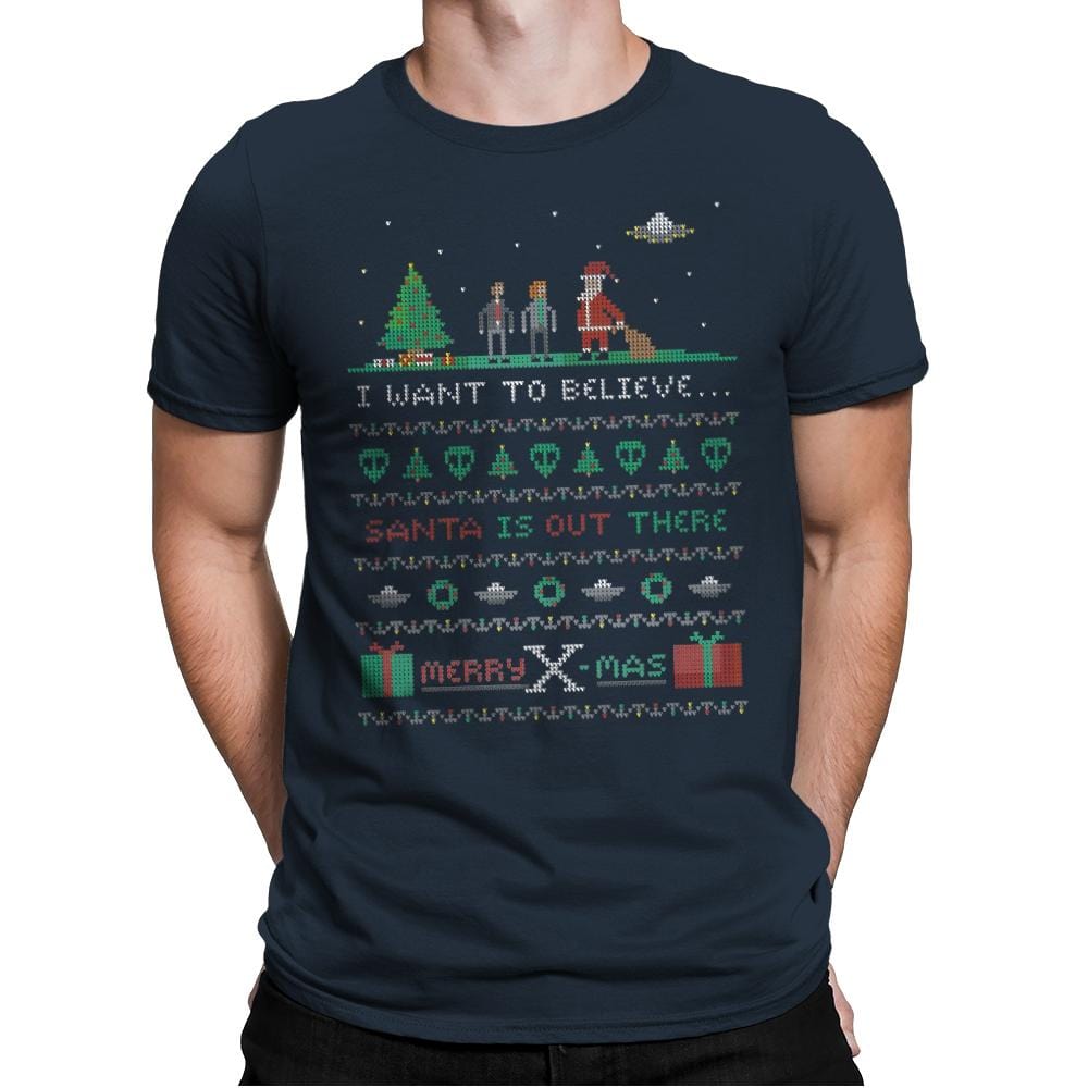 Merry X-Mas - Ugly Holiday - Mens Premium T-Shirts RIPT Apparel Small / Indigo