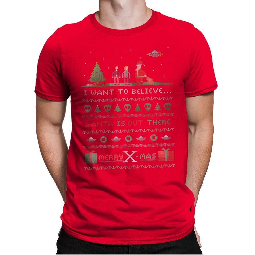 Merry X-Mas - Ugly Holiday - Mens Premium T-Shirts RIPT Apparel Small / Red