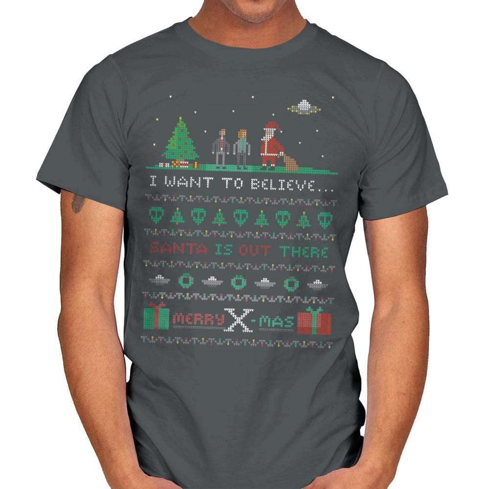 Merry X-Mas - Ugly Holiday - Mens T-Shirts RIPT Apparel Small / Charcoal