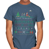 Merry X-Mas - Ugly Holiday - Mens T-Shirts RIPT Apparel Small / Indigo Blue