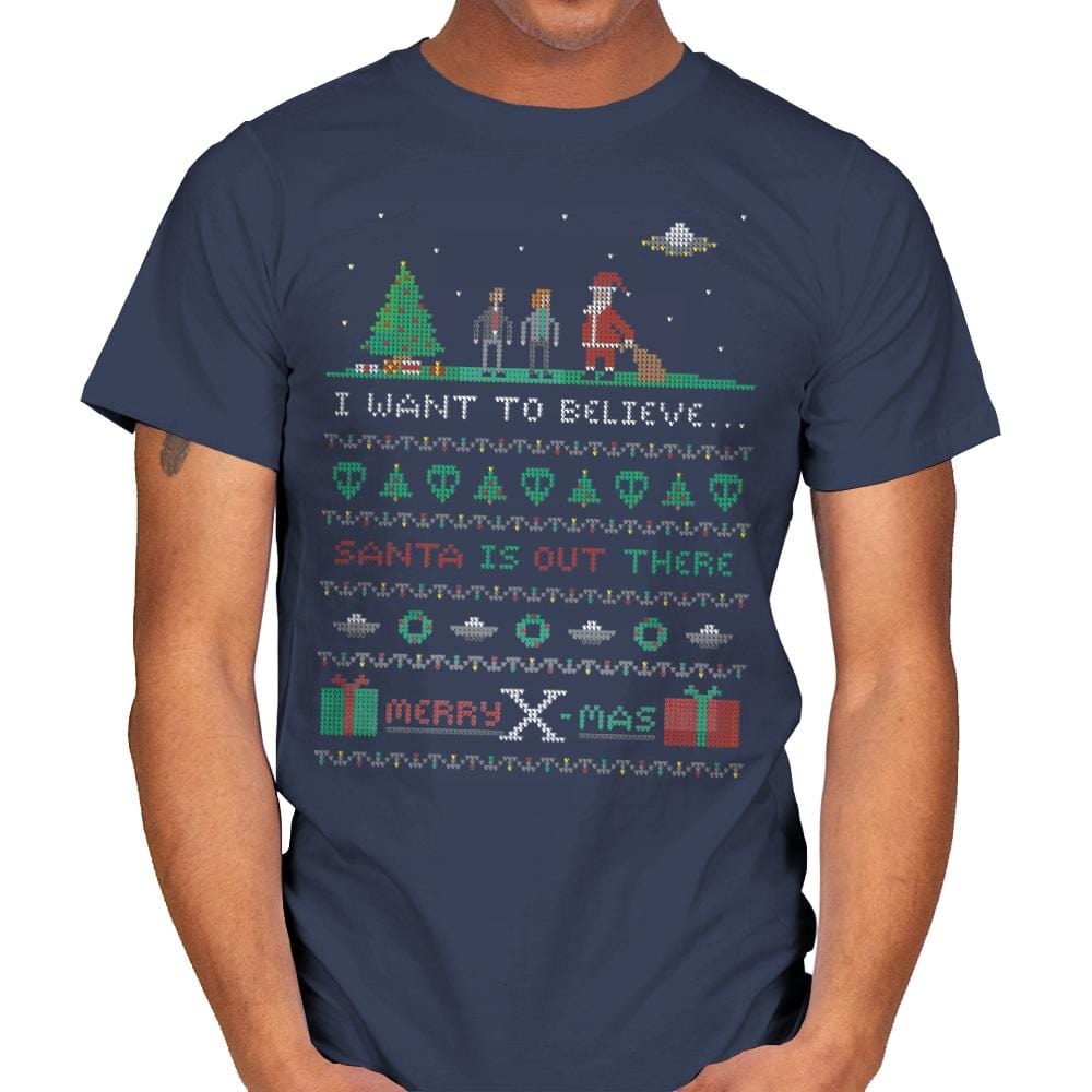 Merry X-Mas - Ugly Holiday - Mens T-Shirts RIPT Apparel Small / Navy
