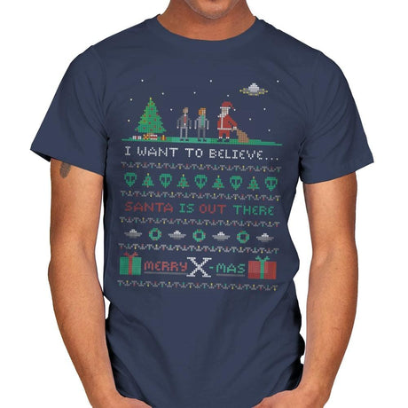 Merry X-Mas - Ugly Holiday - Mens T-Shirts RIPT Apparel Small / Navy