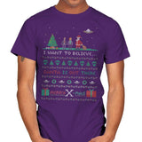 Merry X-Mas - Ugly Holiday - Mens T-Shirts RIPT Apparel Small / Purple