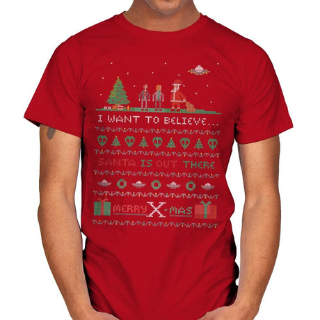 Merry X-Mas - Ugly Holiday - Mens T-Shirts RIPT Apparel Small / Red