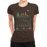 Merry X-Mas - Ugly Holiday - Womens Premium T-Shirts RIPT Apparel Small / Dark Chocolate