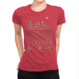 Merry X-Mas - Ugly Holiday - Womens Premium T-Shirts RIPT Apparel Small / Red