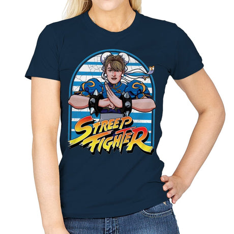 Meryl Streep Fighter - Shirt Club - Womens T-Shirts RIPT Apparel Small / Navy