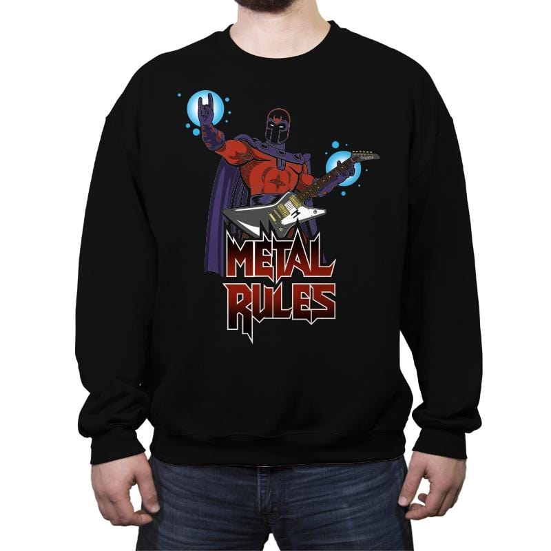 Metal Rules - Crew Neck Sweatshirt Crew Neck Sweatshirt RIPT Apparel