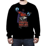 Metal Rules - Crew Neck Sweatshirt Crew Neck Sweatshirt RIPT Apparel Small / Black