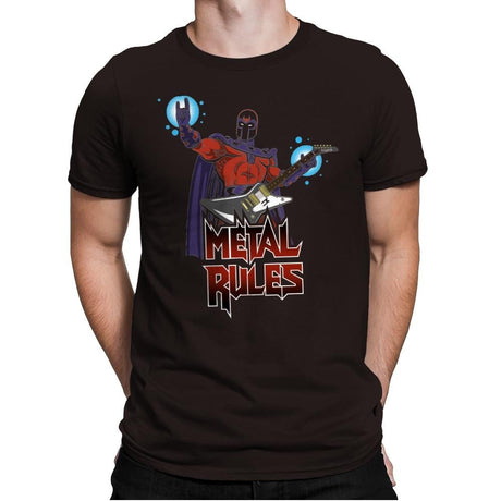 Metal Rules - Mens Premium T-Shirts RIPT Apparel Small / Dark Chocolate