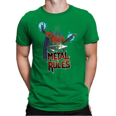 Metal Rules - Mens Premium T-Shirts RIPT Apparel Small / Kelly Green