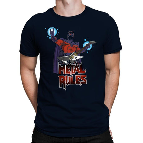 Metal Rules - Mens Premium T-Shirts RIPT Apparel Small / Midnight Navy