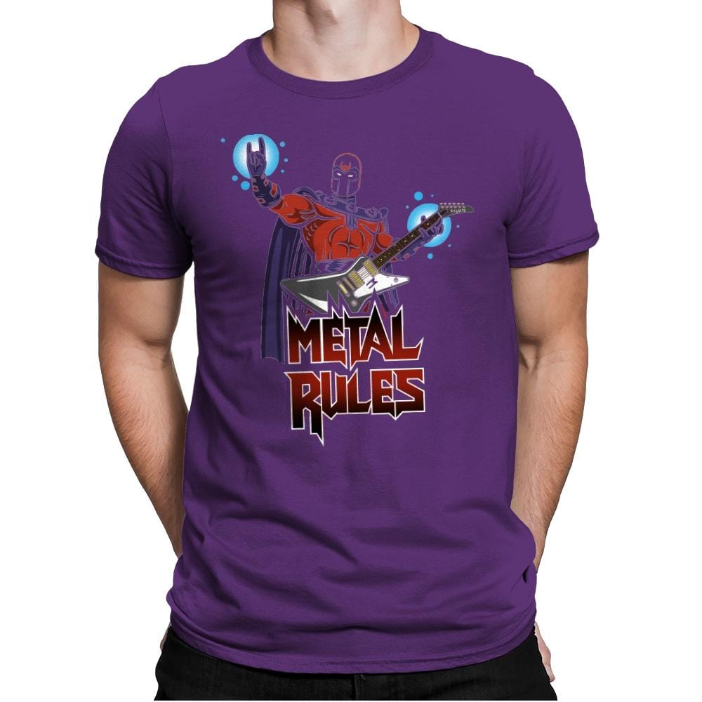 Metal Rules - Mens Premium T-Shirts RIPT Apparel Small / Purple Rush