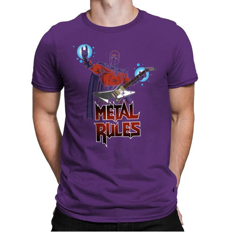 Metal Rules - Mens Premium T-Shirts RIPT Apparel Small / Purple Rush