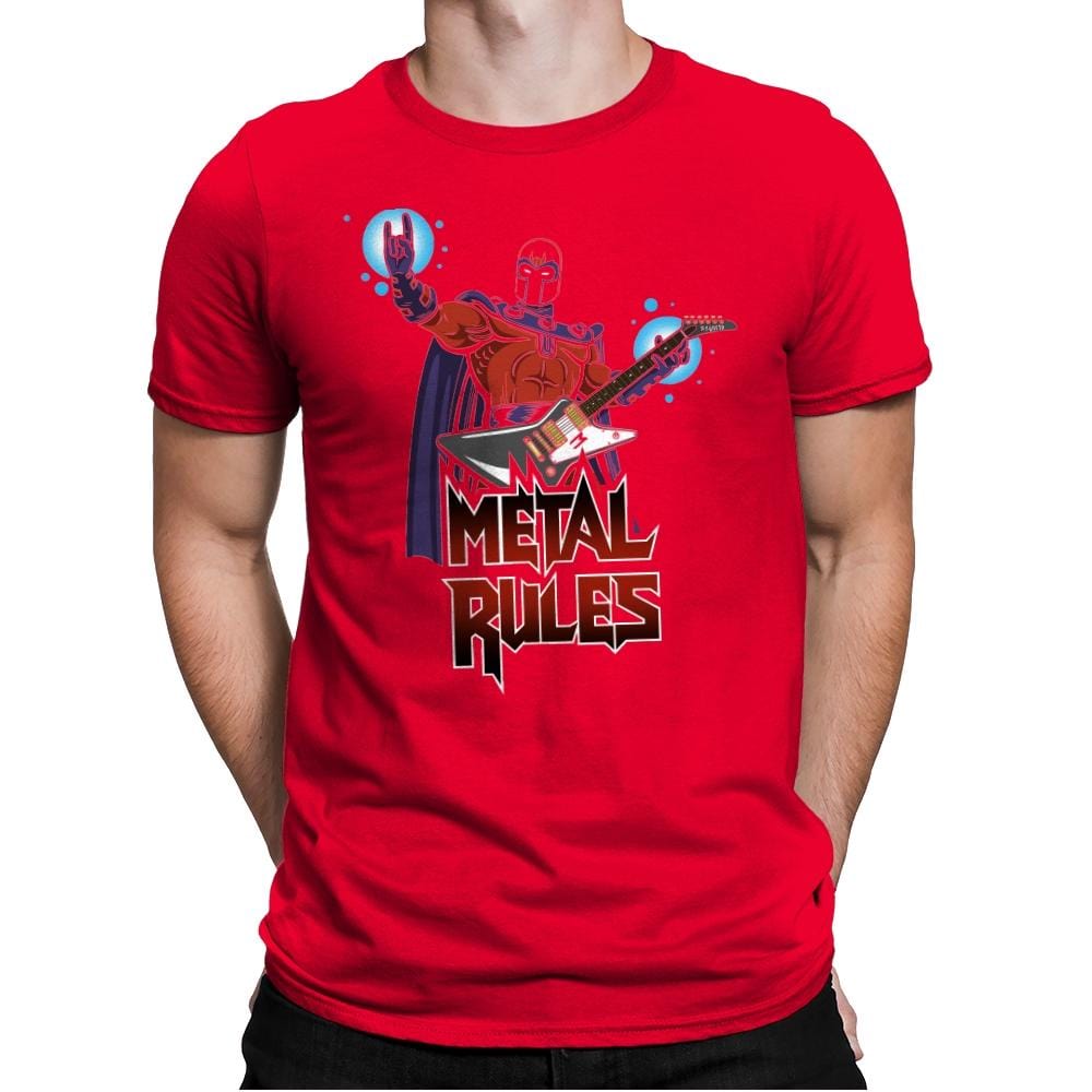 Metal Rules - Mens Premium T-Shirts RIPT Apparel Small / Red