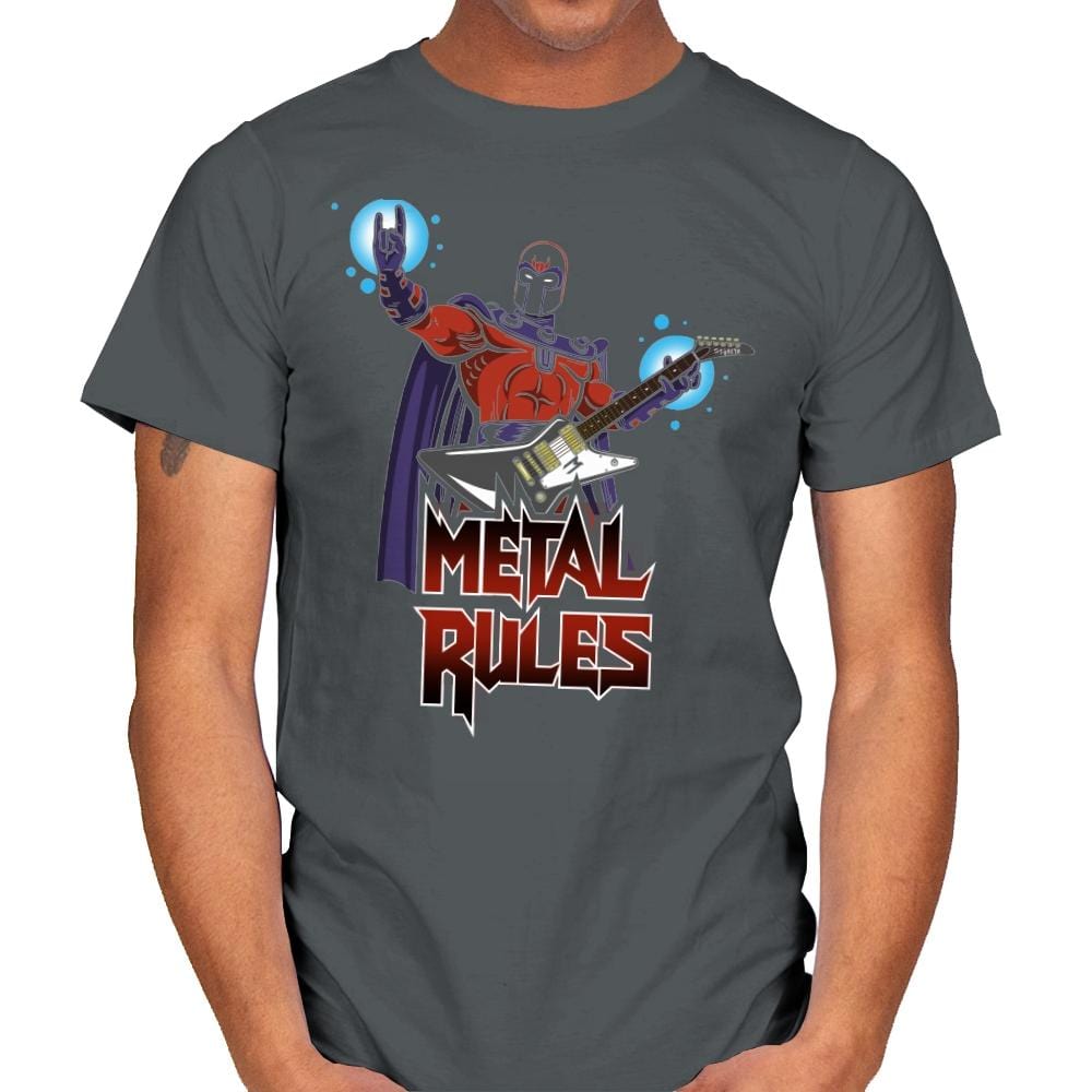 Metal Rules - Mens T-Shirts RIPT Apparel Small / Charcoal