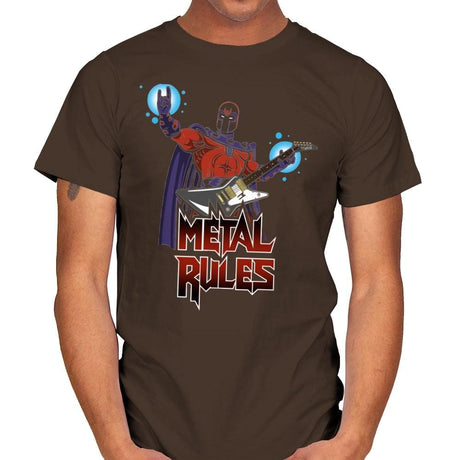 Metal Rules - Mens T-Shirts RIPT Apparel Small / Dark Chocolate