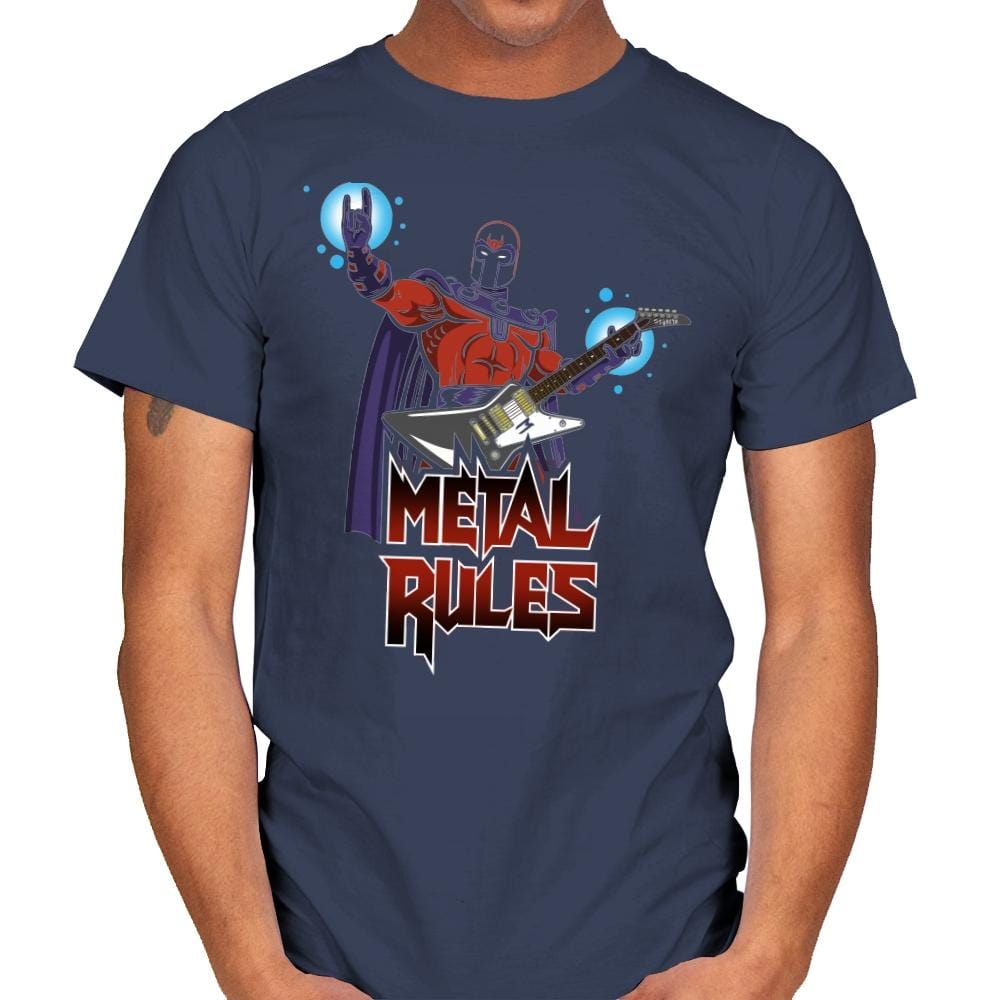 Metal Rules - Mens T-Shirts RIPT Apparel Small / Navy