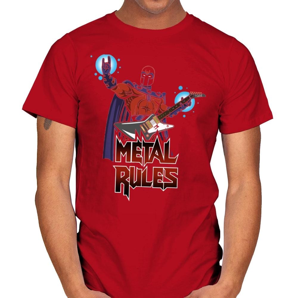 Metal Rules - Mens T-Shirts RIPT Apparel Small / Red