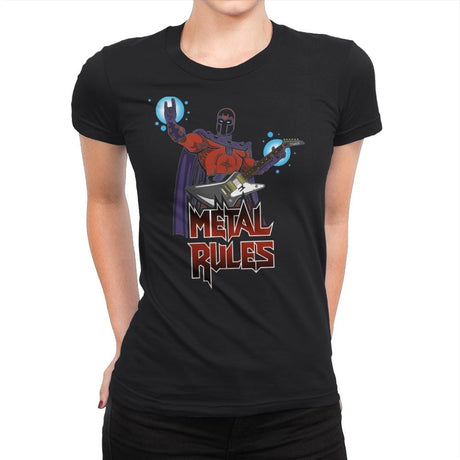 Metal Rules - Womens Premium T-Shirts RIPT Apparel Small / Black