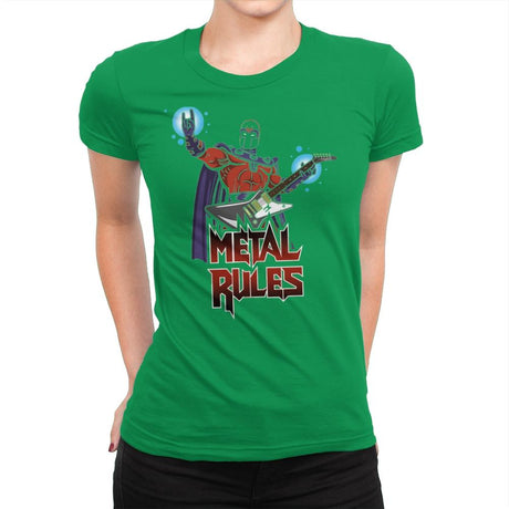 Metal Rules - Womens Premium T-Shirts RIPT Apparel Small / Kelly Green