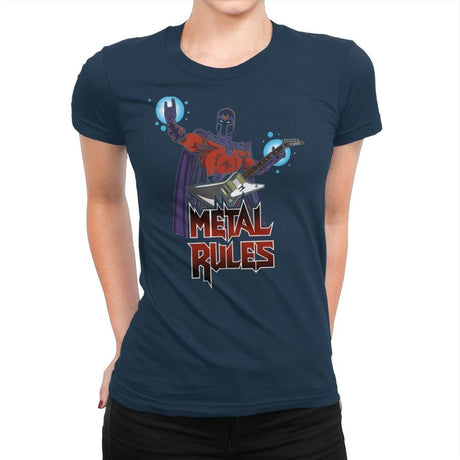 Metal Rules - Womens Premium T-Shirts RIPT Apparel Small / Midnight Navy