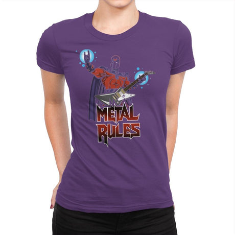 Metal Rules - Womens Premium T-Shirts RIPT Apparel Small / Purple Rush