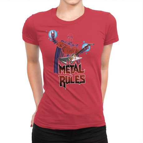 Metal Rules - Womens Premium T-Shirts RIPT Apparel Small / Red