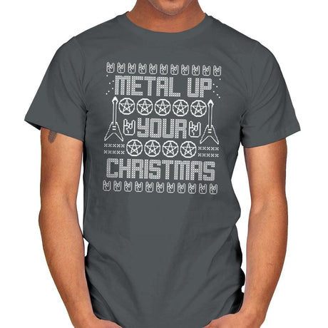 Metal Up Your Christmas - Mens T-Shirts RIPT Apparel Small / Charcoal