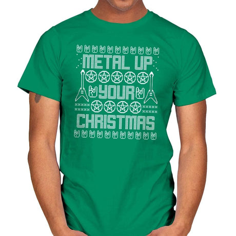 Metal Up Your Christmas - Mens T-Shirts RIPT Apparel Small / Kelly