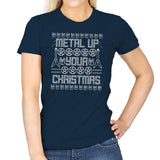 Metal Up Your Christmas - Womens T-Shirts RIPT Apparel Small / Navy