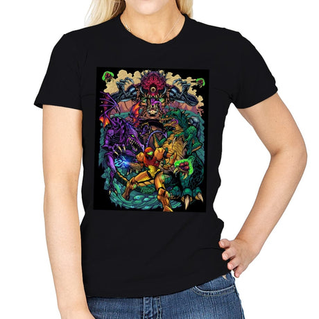 Metroid Tribute  - Womens T-Shirts RIPT Apparel Small / Black
