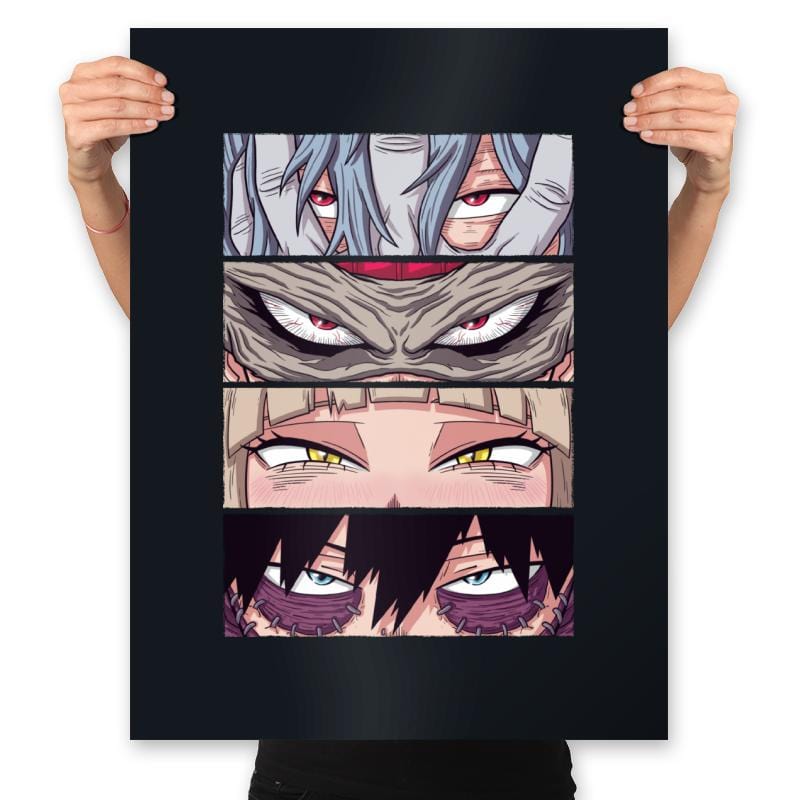 MHA Villain Eyes - Prints Posters RIPT Apparel 18x24 / Black