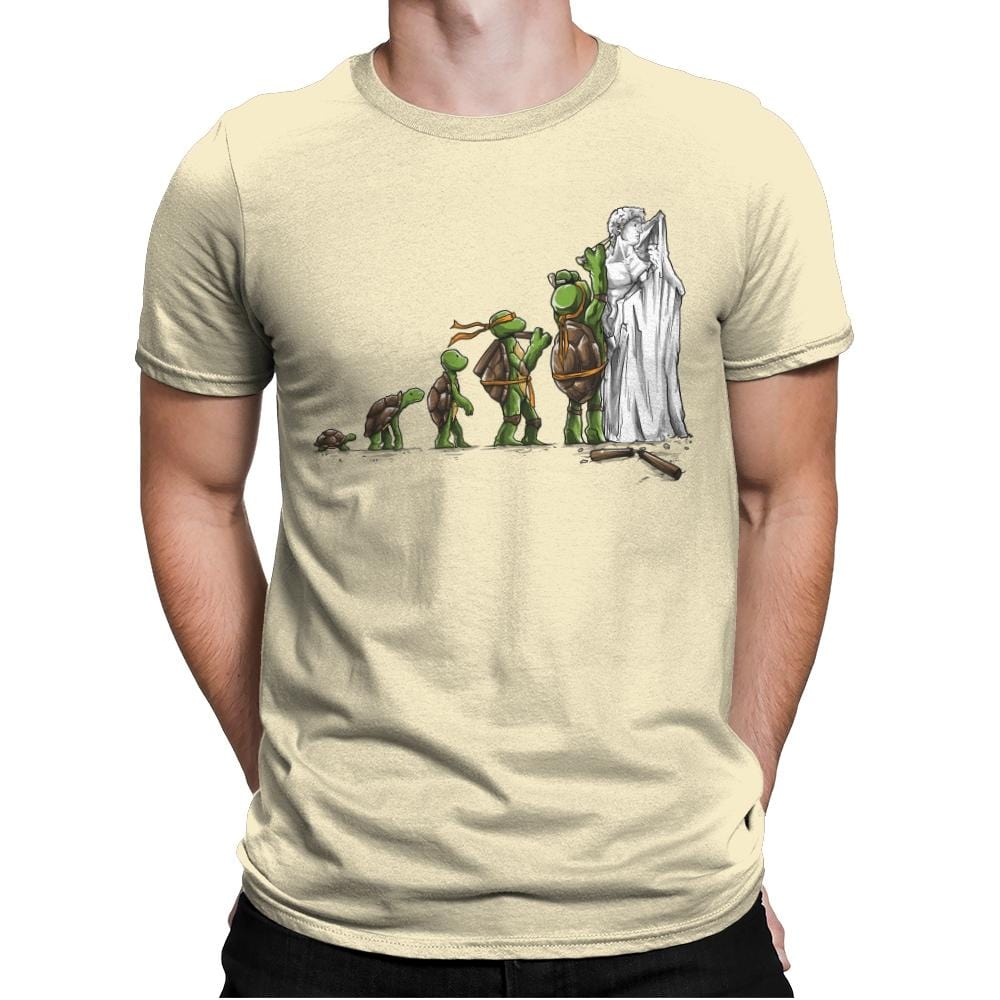 Michelangelo - Art Attack - Mens Premium T-Shirts RIPT Apparel Small / Natural