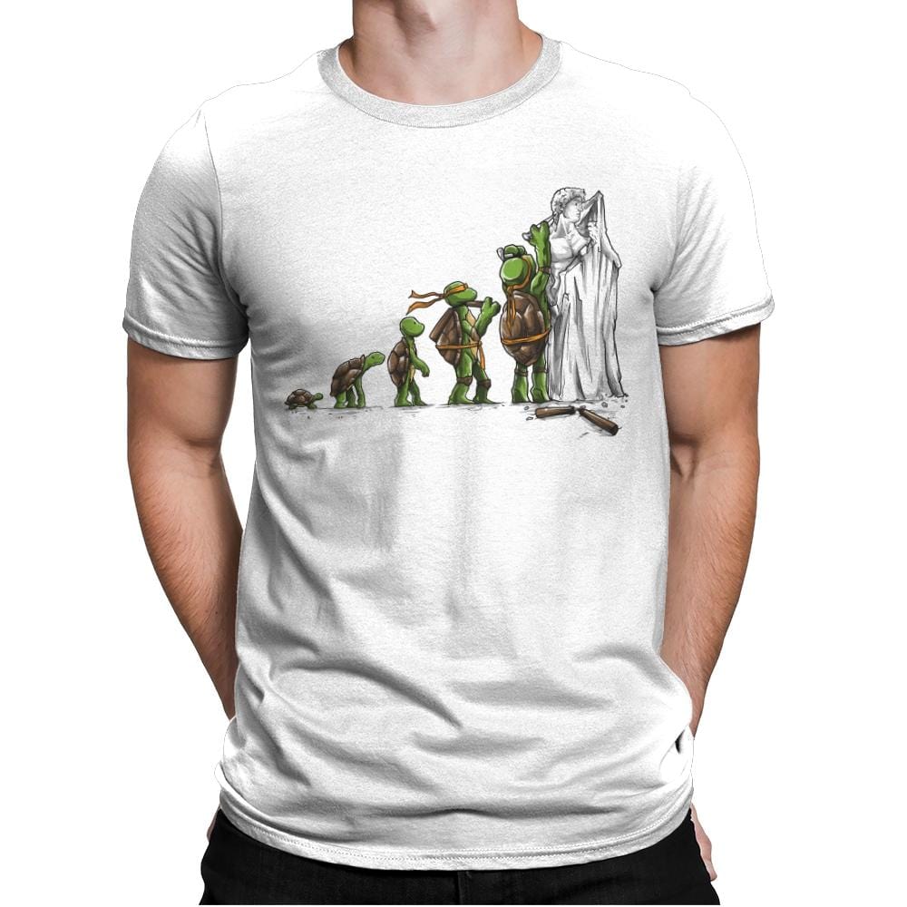 Michelangelo - Art Attack - Mens Premium T-Shirts RIPT Apparel Small / White