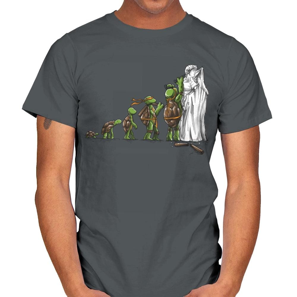 Michelangelo - Art Attack - Mens T-Shirts RIPT Apparel Small / Charcoal