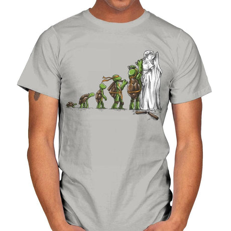 Michelangelo - Art Attack - Mens T-Shirts RIPT Apparel Small / Ice Grey