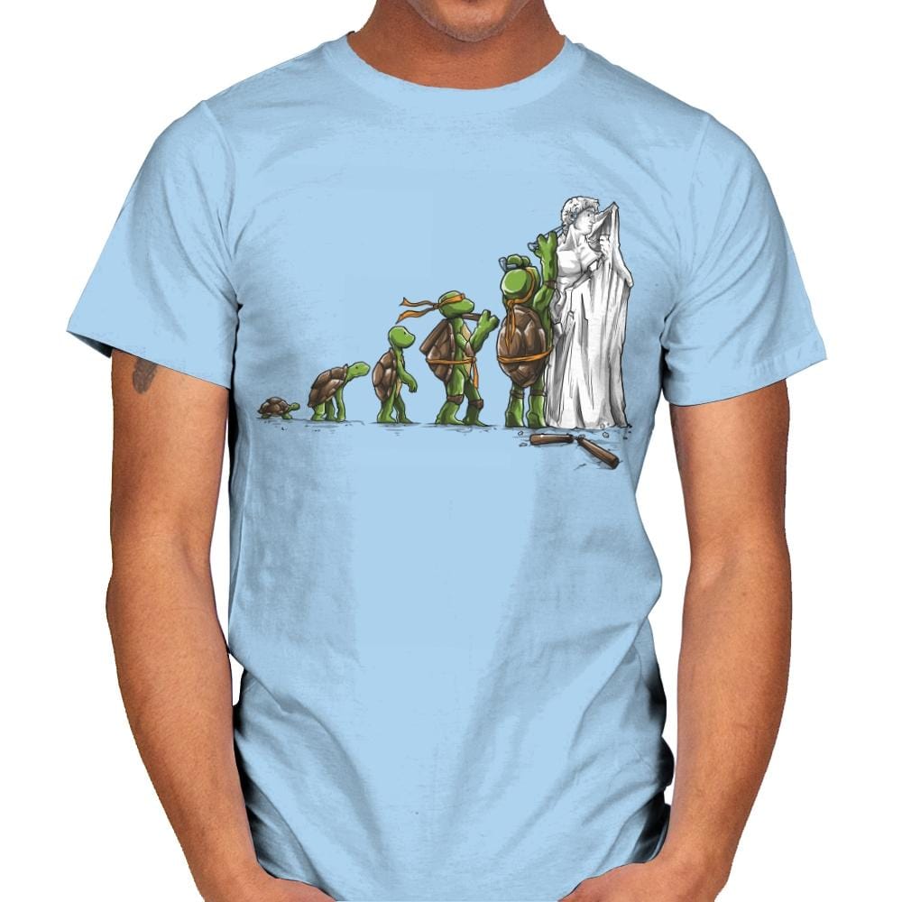 Michelangelo - Art Attack - Mens T-Shirts RIPT Apparel Small / Light Blue