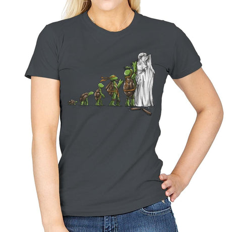 Michelangelo - Art Attack - Womens T-Shirts RIPT Apparel Small / Charcoal