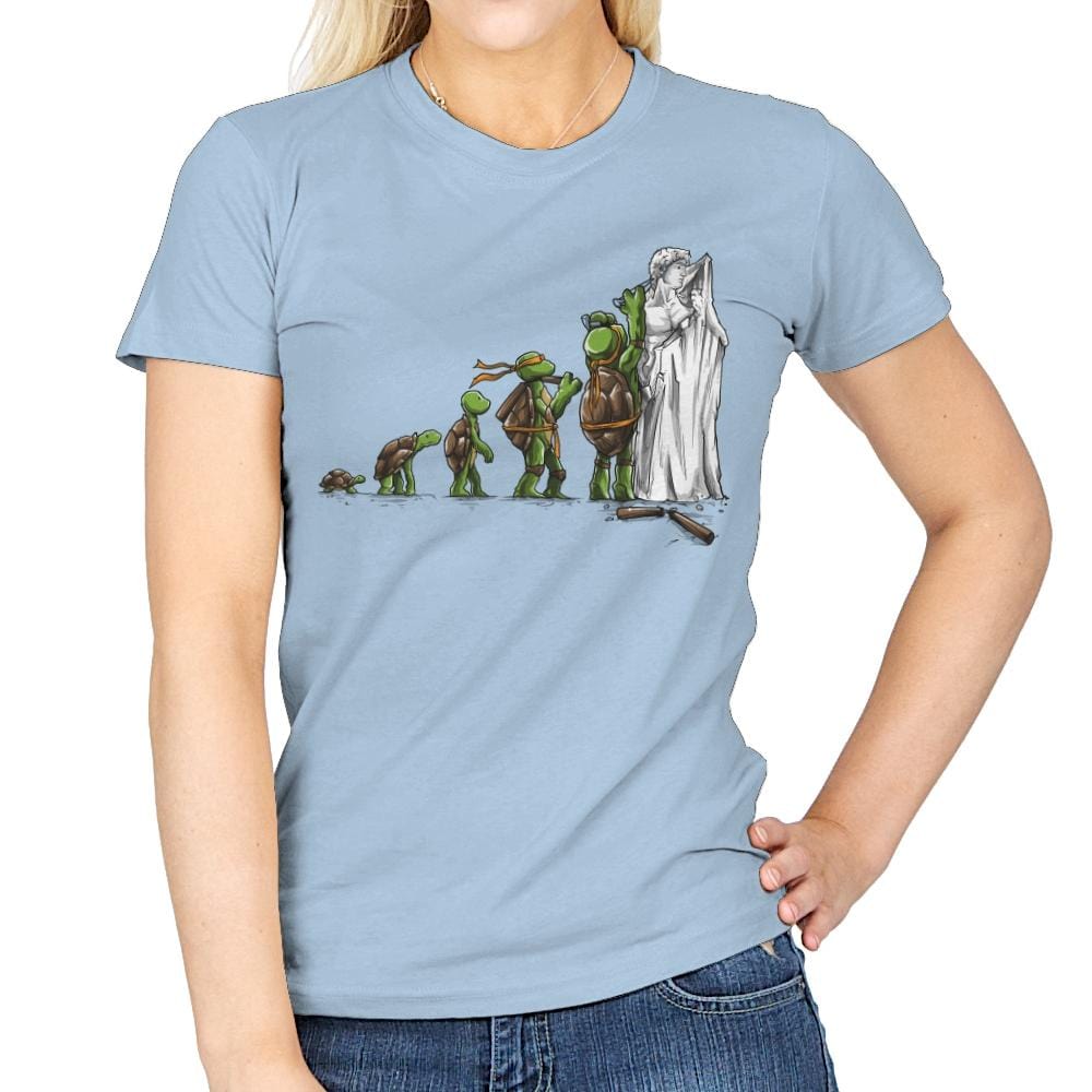 Michelangelo - Art Attack - Womens T-Shirts RIPT Apparel Small / Light Blue