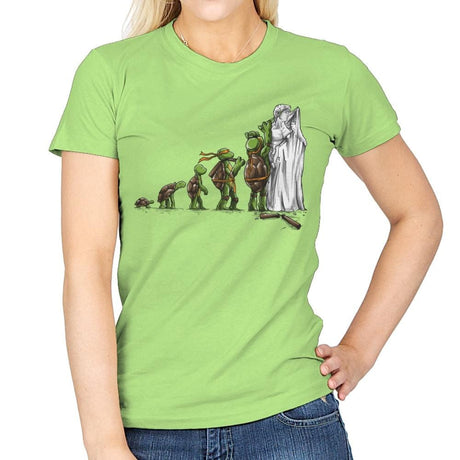 Michelangelo - Art Attack - Womens T-Shirts RIPT Apparel Small / Mint Green
